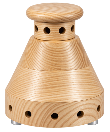 beecura PROPOBLISS propolis diffuser in natural ash wood with a rounded lid and ventilation openings.
